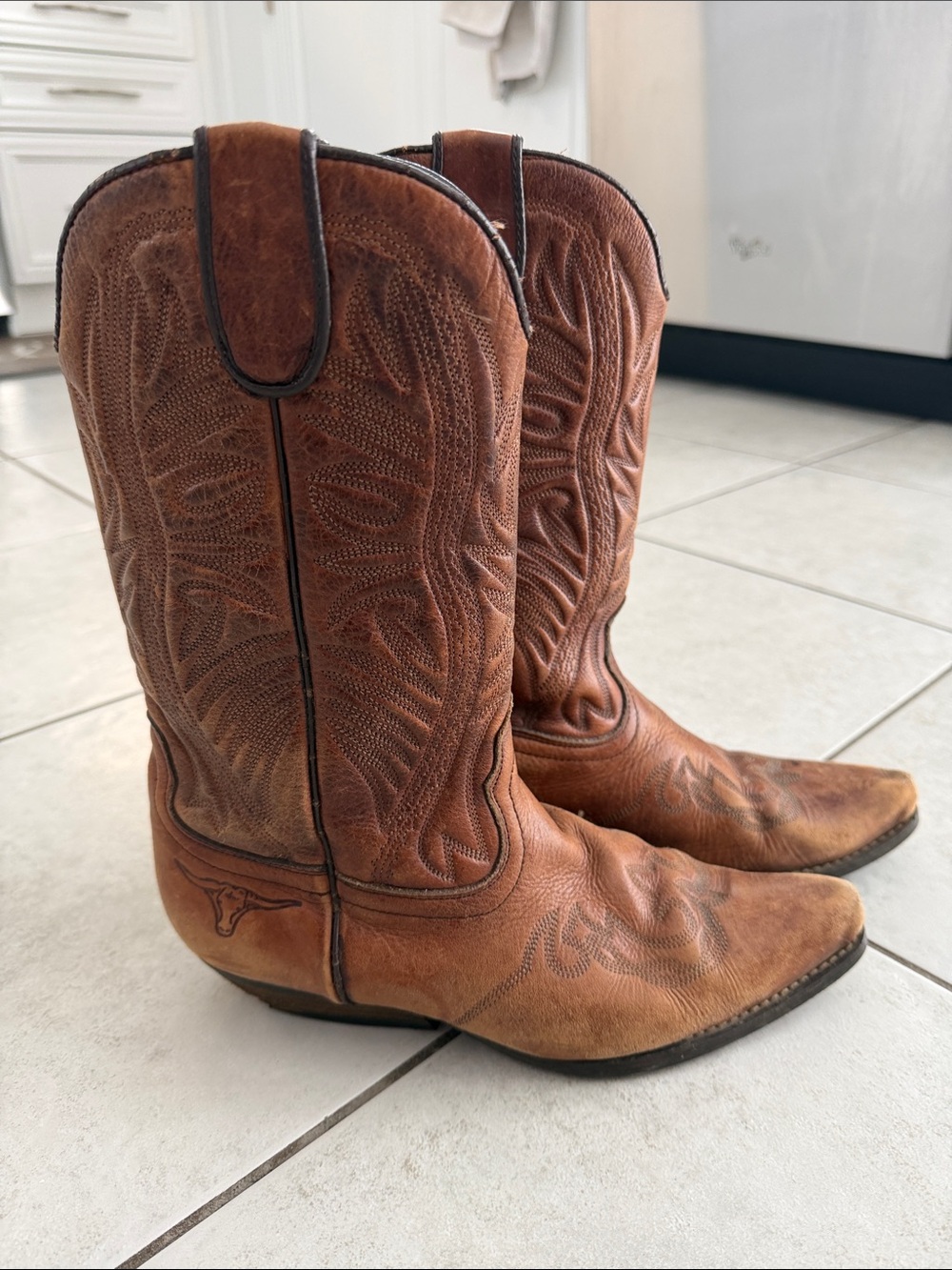 Women’s Brown Leather Western Cowboy Boots